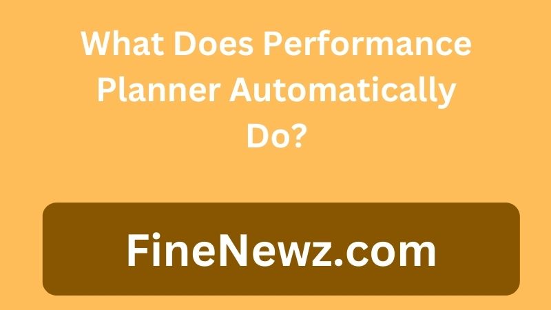 What Does Performance Planner Automatically Do?