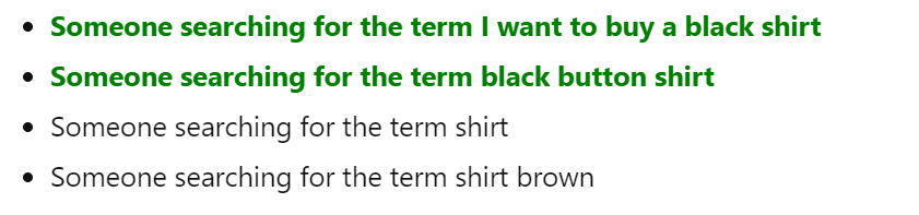 Someone searching for the term I want to buy a black shirt